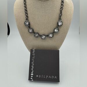 Silpada Glamour Necklace KRN0100 silver Gray statement Classic